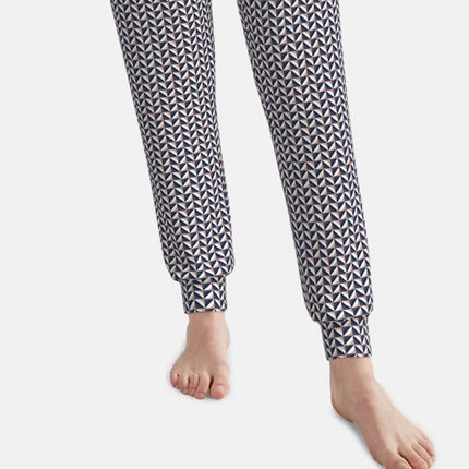 Tom Tailor pyjama lange broek sitia lila print dames 60341-6061-725 Tom Tailor pyjama pantalon long sitia lila print femmes