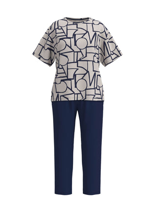 Tom Tailor pyjama lange broek stirling brown dames 60425-6085-515 Tom Tailor pyjama pantalon long stirling brown femmes