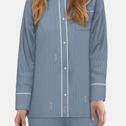 Tom Tailor pyjama lange broek xanthi blue dames 60362-6061-623 Tom Tailor pyjama pantalon long xanthi blue femmes