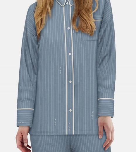 Tom Tailor pyjama lange broek xanthi blue dames 60362-6061-623 Tom Tailor pyjama pantalon long xanthi blue femmes