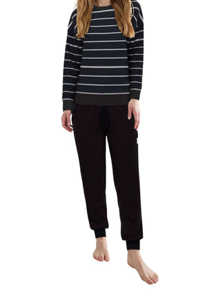 Tom Tailor pyjama lange broek xanthi dark blue dames 60375-3028-832 Tom Tailor pyjama pantalon long xanthi dark blue femmes