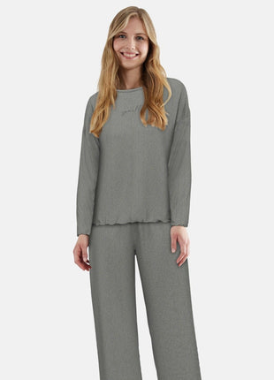 Tom Tailor pyjama lange broek xanthi grey dames 60388-6579-821 Tom Tailor pyjama pantalon long xanthi grey femmes