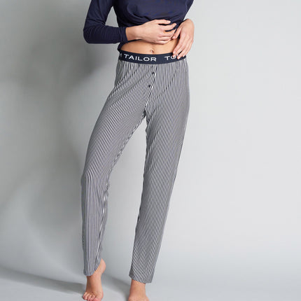 Tom Tailor pyjamabroek stripes blue dames  64004-6085-623 Tom Tailor pantalon de pyjama stripes blue femmes