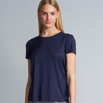 Tom Tailor pyjamashirt round neck solid blue dames  64007-6085-630 Tom Tailor haut de pyjama round neck solid blue femmes