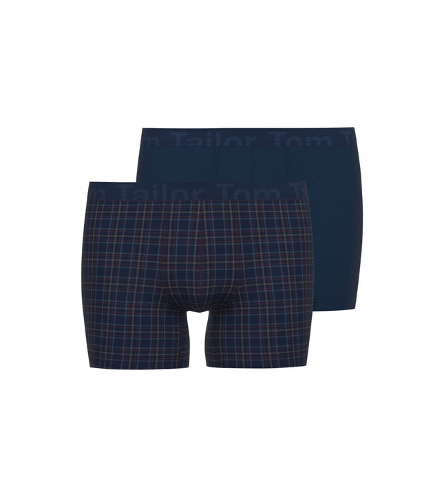 Tom Tailor short 2 pack kentucky blue checkered heren 75285-6061-625 Tom Tailor boxer lot de 2 kentucky blue checkered hommes