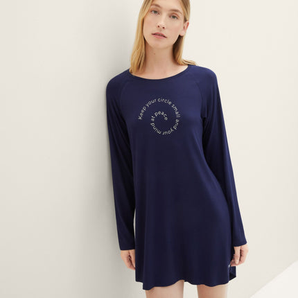 Tom Tailor slaapkleedje florence dark blue dames 60193-6085-630 Tom Tailor robe de nuit florence dark blue femmes
