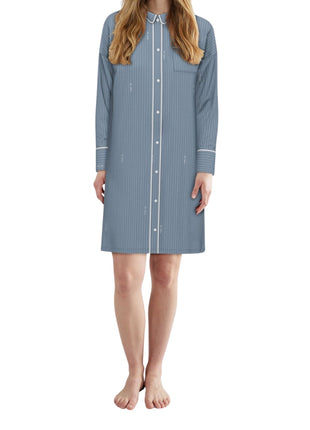 Tom Tailor slaapkleedje xanthi blue dames 60363-6061-623 Tom Tailor robe de nuit xanthi blue femmes