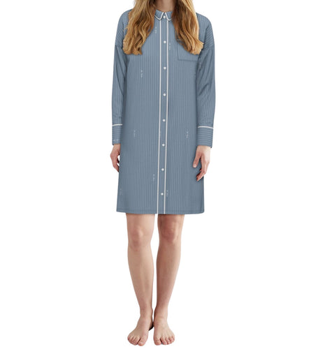 Tom Tailor slaapkleedje xanthi blue dames 60363-6061-623 Tom Tailor robe de nuit xanthi blue femmes