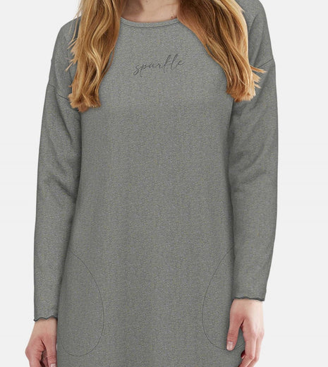 Tom Tailor slaapkleedje xanthi grey dames 60389-6579-821 Tom Tailor robe de nuit xanthi grey femmes