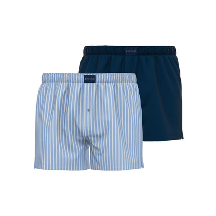 Tom Tailor wijde boxershort 2 pack dakota woven boxer shorts blue heren 70171-5100-613 Tom Tailor caleçon lot de 2 dakota woven boxer shorts blue hommes