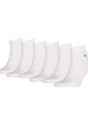 Tommy Hilfiger enkelsokken 6 paar quarter white heren 701219563-002 Tommy Hilfiger soquettes 6 paires quarter white hommes