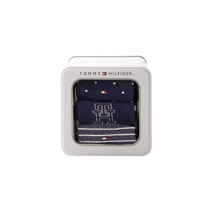Tommy Hilfiger sokken 3 paar giftbox sock navy dames 701236464-001 Tommy Hilfiger chaussettes 3 paires giftbox sock navy femmes
