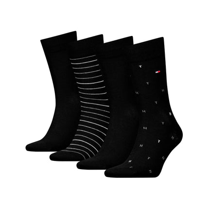 Tommy Hilfiger sokken 4 paar tin giftbox sock black heren 701235375-002 Tommy Hilfiger chaussettes 4 paires tin giftbox sock black hommes