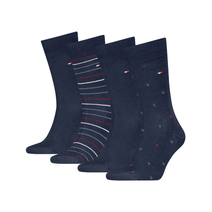 Tommy Hilfiger sokken 4 paar tin giftbox sock navy heren 701235375-001 Tommy Hilfiger chaussettes 4 paires tin giftbox sock navy hommes
