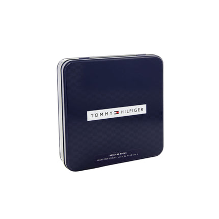 Tommy Hilfiger sokken 4 paar tin giftbox sock navy heren 701235375-001 Tommy Hilfiger chaussettes 4 paires tin giftbox sock navy hommes