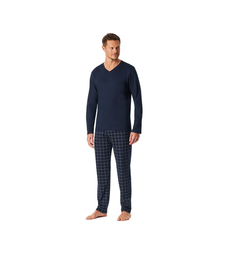 Schiesser pyjama lange broek fine interlock nightblue heren