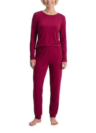 Bamboo Basics pyjama lange broek burgundy dames