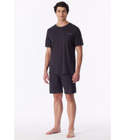 Schiesser pyjama short modern bonded graphite heren