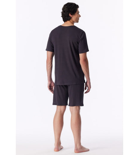 Schiesser pyjama short modern bonded graphite heren - afbeelding 4